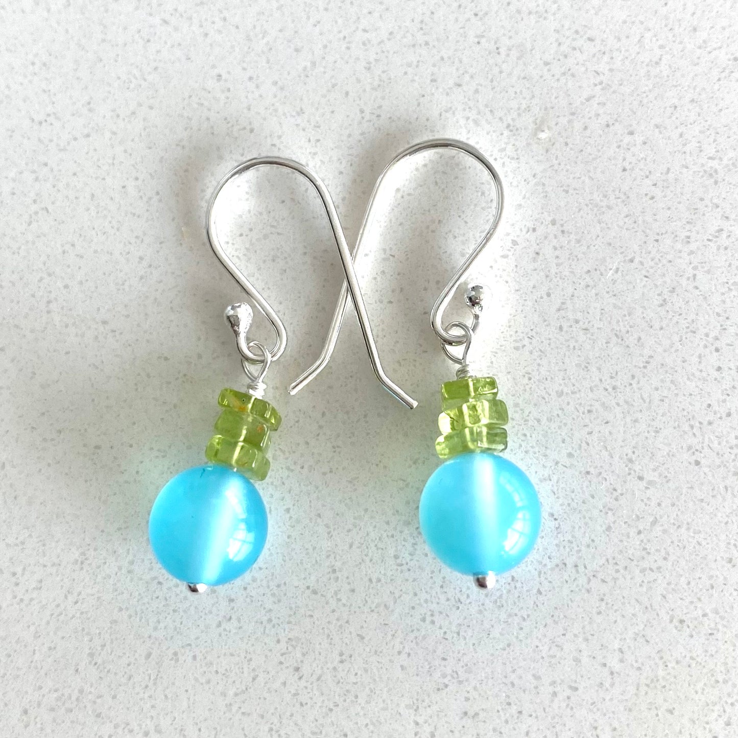 Peridot and Peruvian Opal Earrings