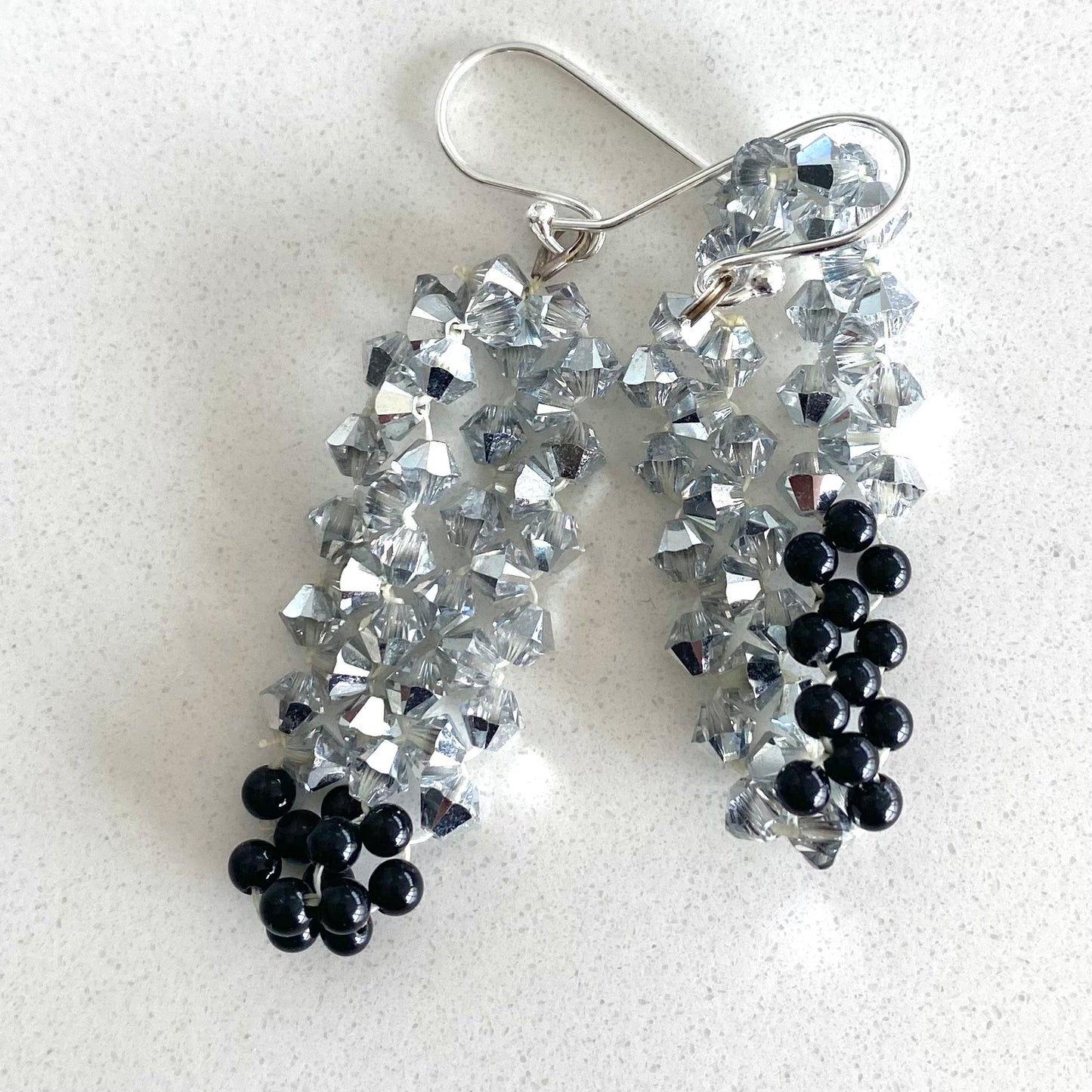 Onyx and Crystal Earrings