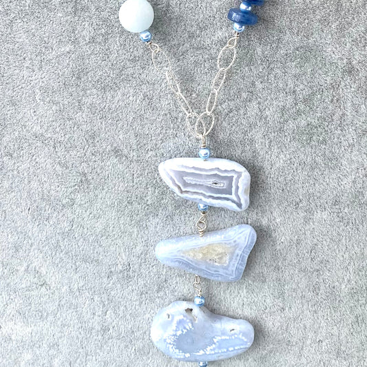 Blue Lace Agate and Sodalite Necklace