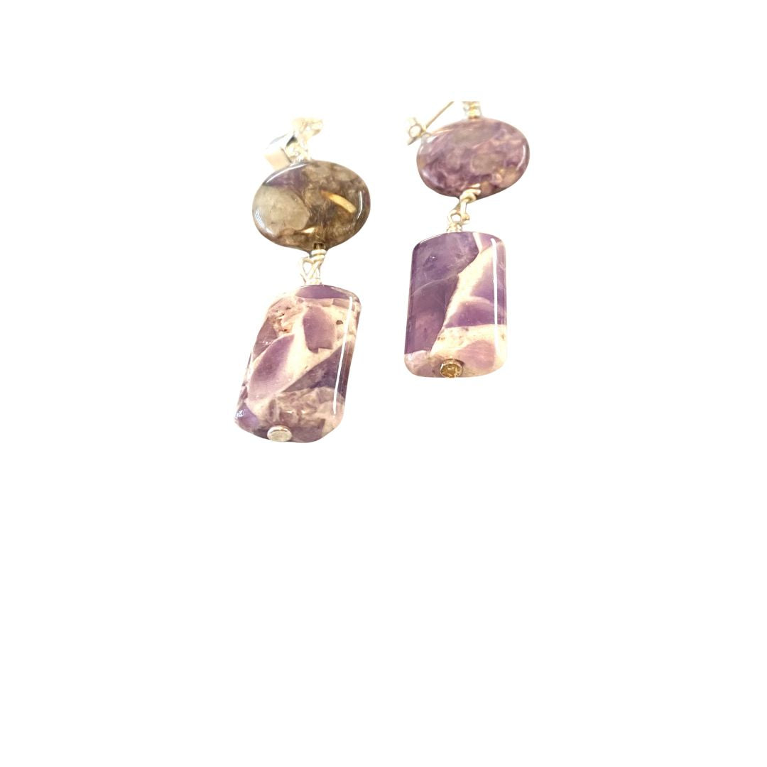 Dogtooth Amethyst Earrings