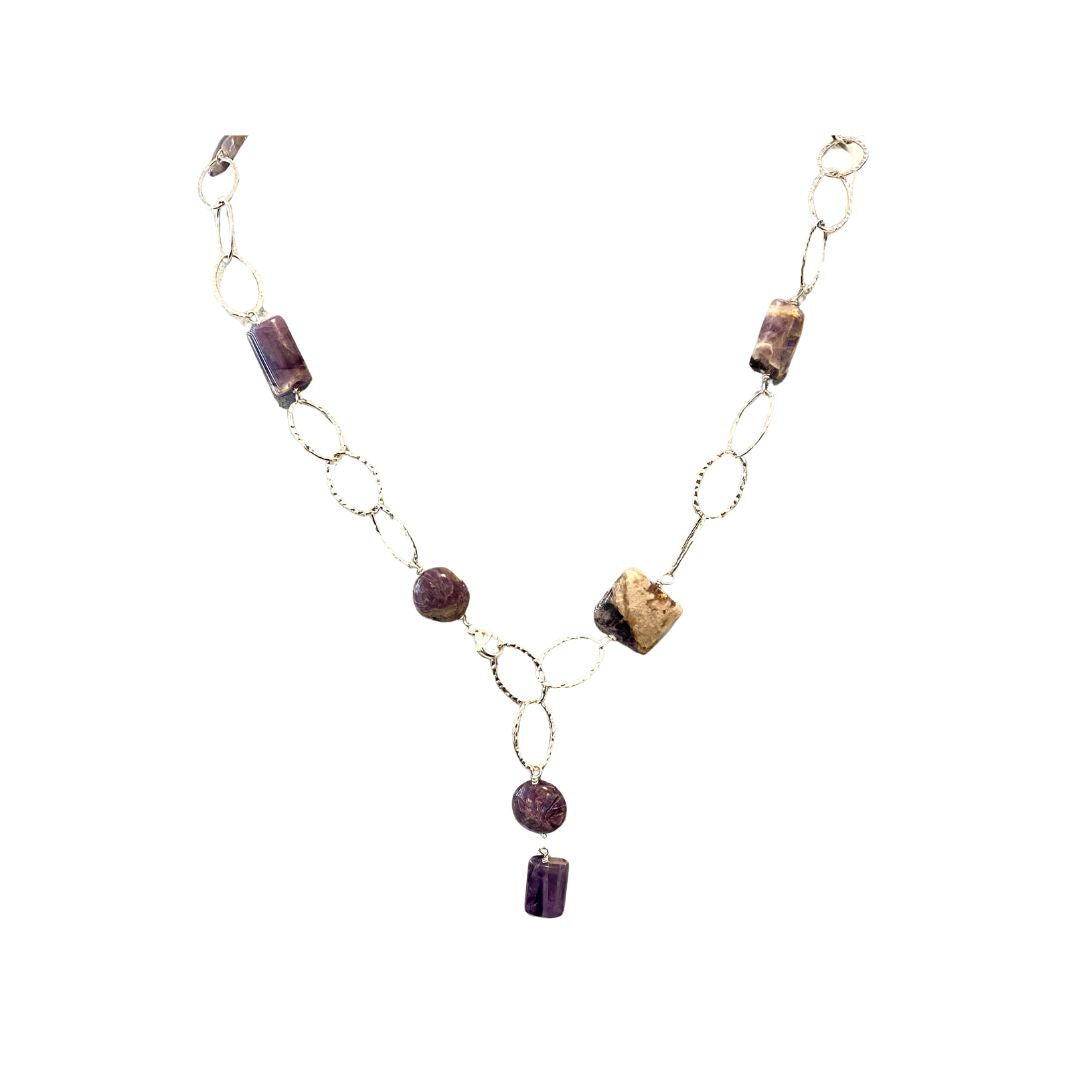 Dogtooth Amethyst and Sterling Silver Necklace