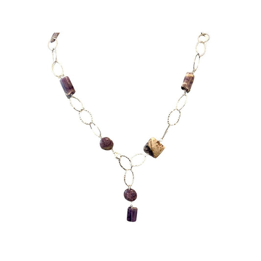 Dogtooth Amethyst and Sterling Silver Necklace