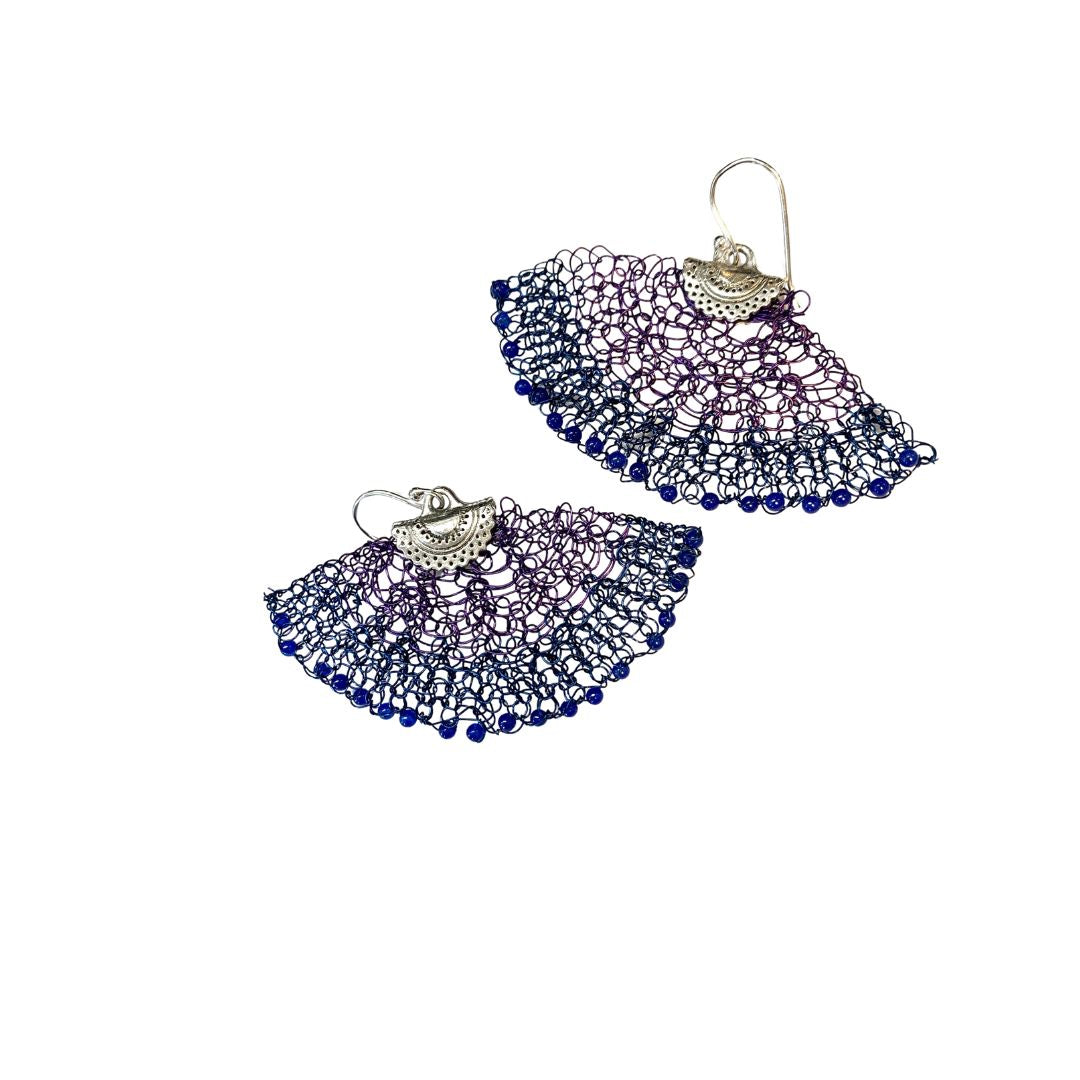 Two Tone Statement Fan Earrings