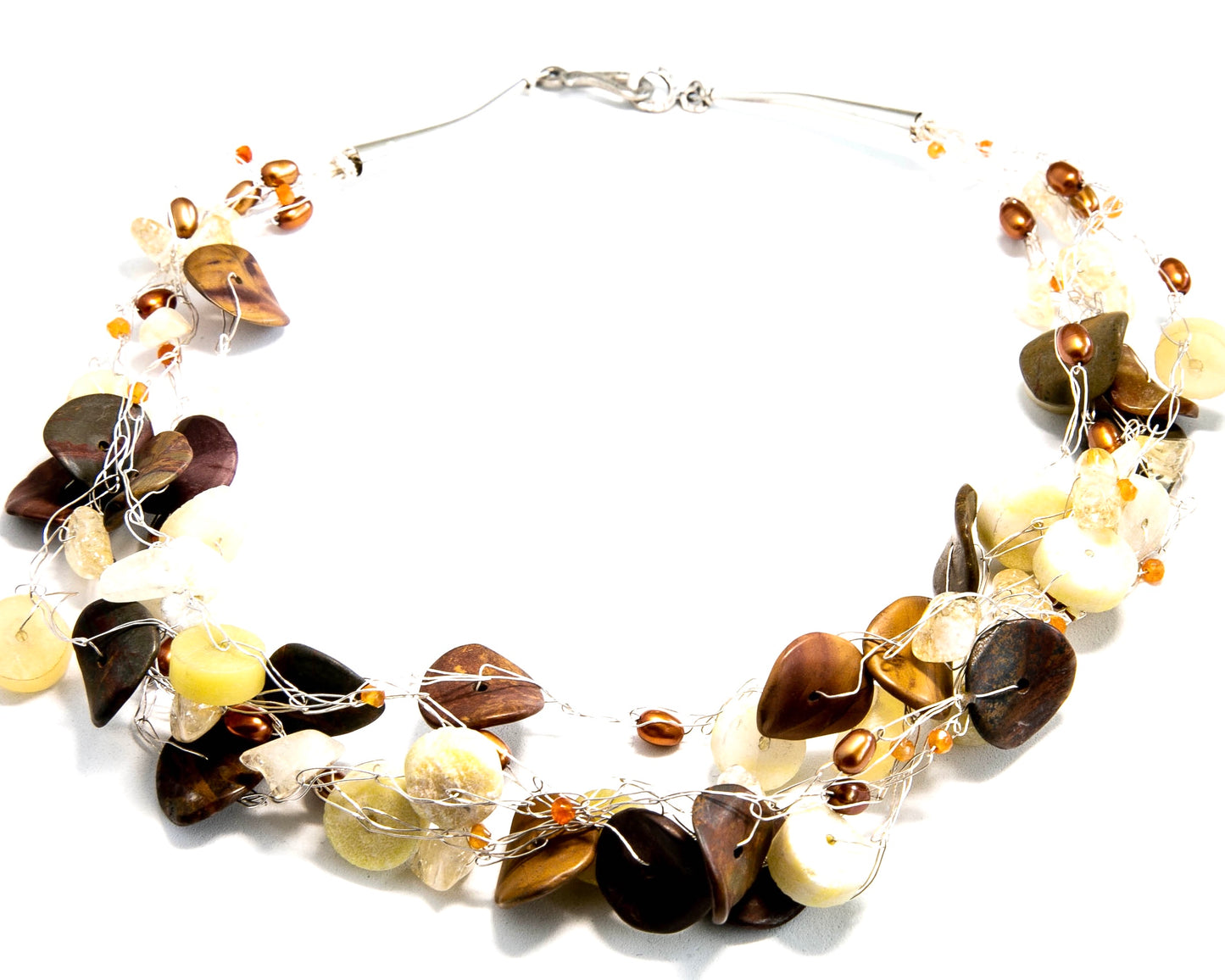 Agate and Jade Multi-Strand Necklace by Pret-A-Porter Jewels