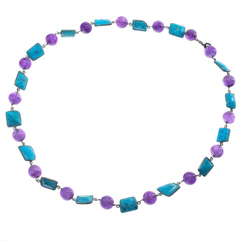 Royalty Amethyst and Turquoise Necklace