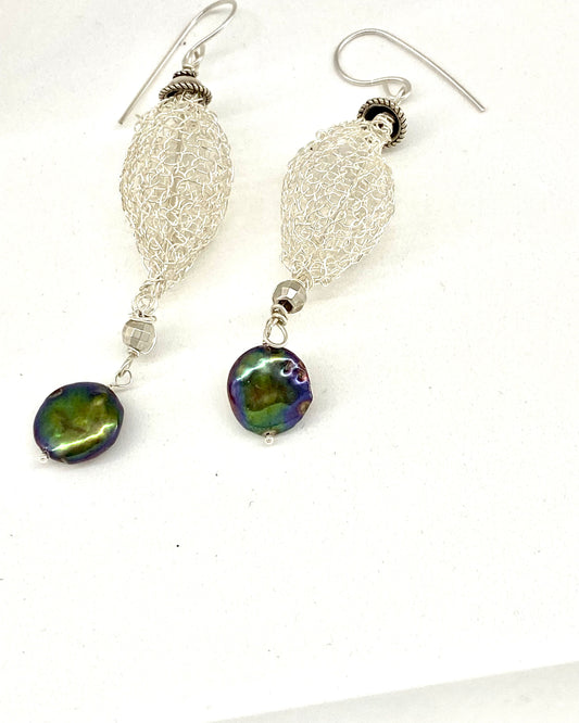 Bubble earrings with Freshwater coin Pearl