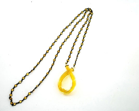 Citrine and Oxidized Sterling Silver Pendant Necklace