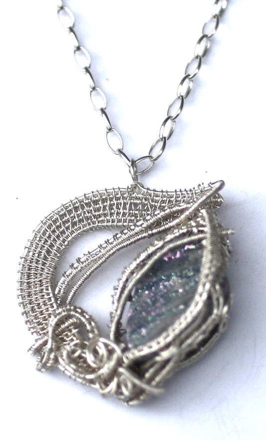 Druzy and Silver Pendant