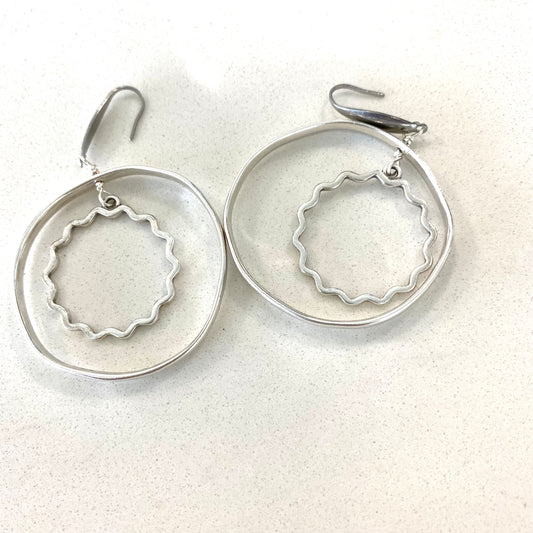 Double Concentric Circle Earrings