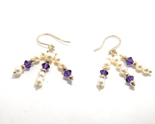 Fresh Water Pearls and Swarovski Crystal Earrings