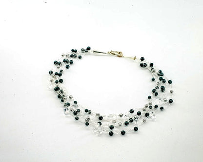 Teal and Grey Multi-strand Necklace