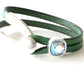 Leather Bracelet with Swarovski Crystal Cube