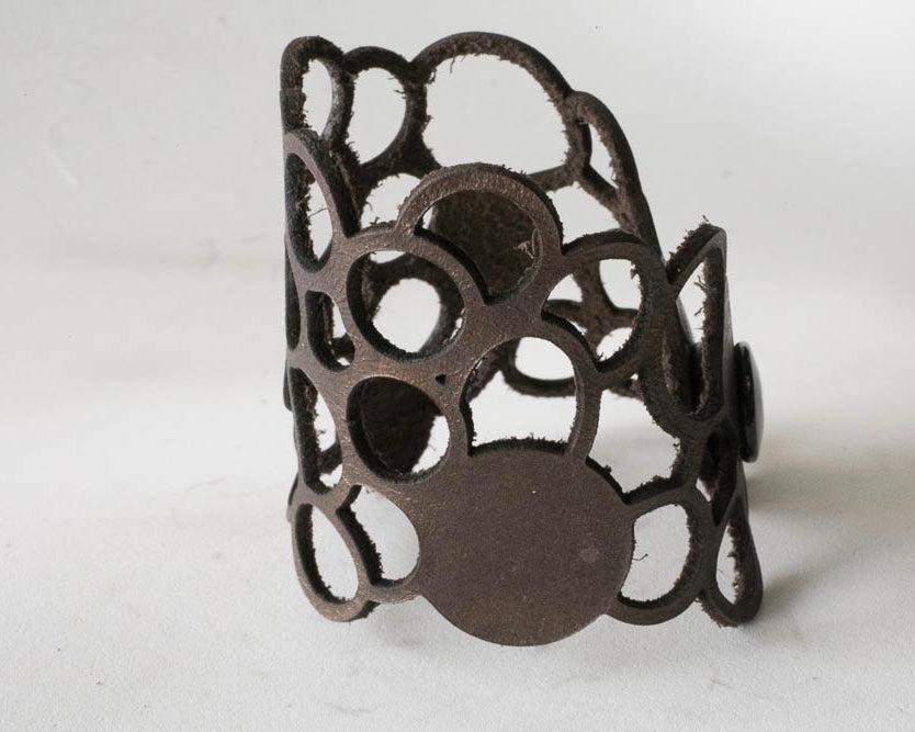 Leather Cuff with Circles