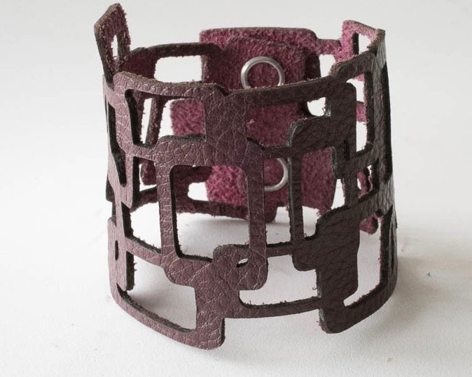 Art Deco Leather Cuff by Pret-A-Porter Jewels