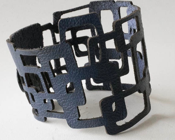 Art Deco Leather Cuff by Pret-A-Porter Jewels