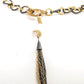 Chunky Gold and Black Chain with Tassel