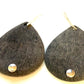 Grey horn pear shaped earrings on sterling silver hook.