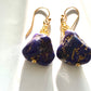 Purple and Gold Nugget Necklace and Earrings
