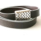 Wrap around leather bracelet with Pewter Clasp