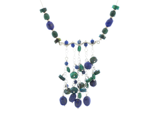 Lapis and Chrysocolla Pendant Necklace
