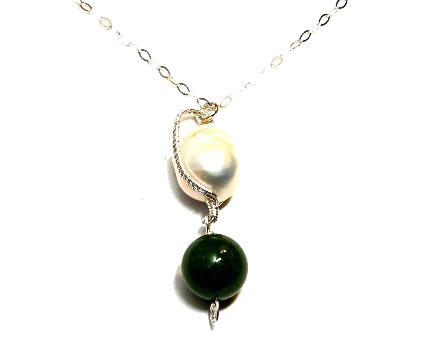 Mabe Pearl and Jade Pendant