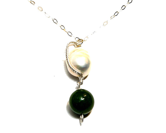 Mabe Pearl and Jade Pendant