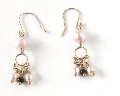 Fresh Water Pearl and Gold Earrings