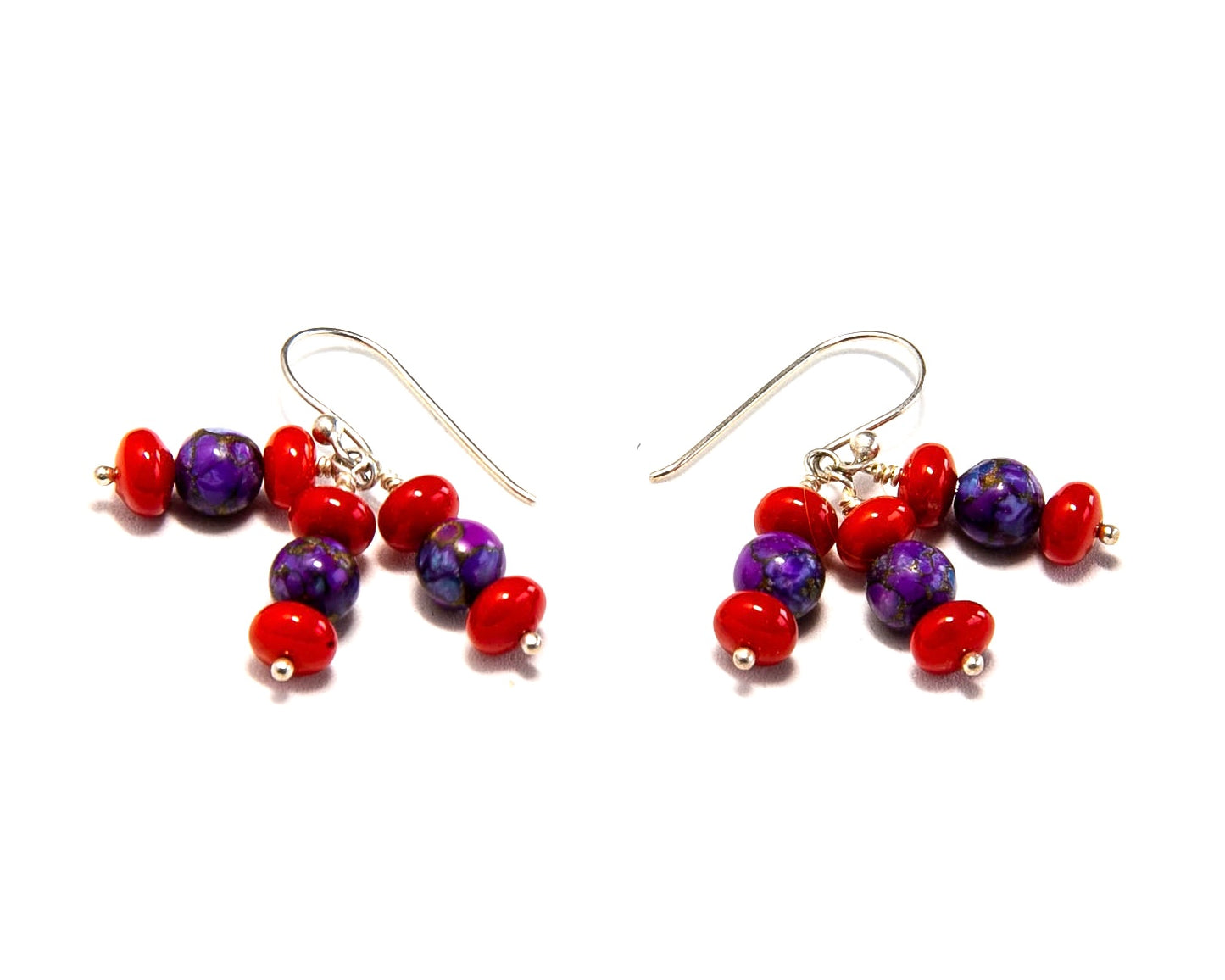 Red and Purple Earrings