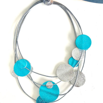 Statement Leather Dot Necklace