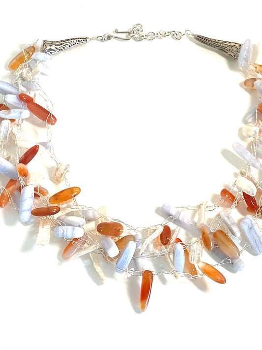 Fire and Ice Multistrand Necklace