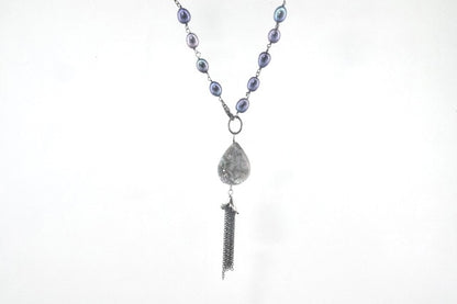 Druzy and Freshwater Pearl Necklace
