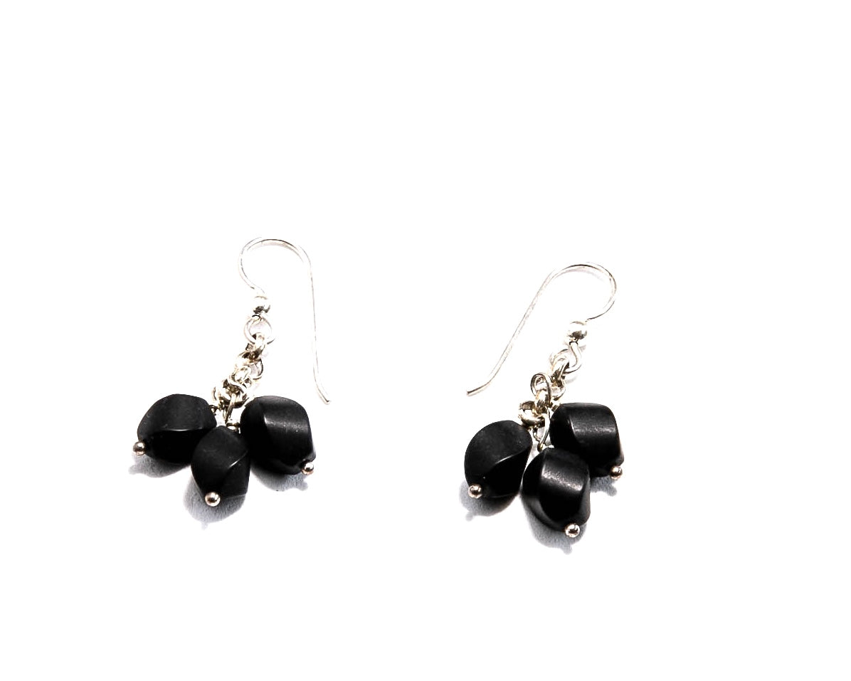 Faceted Onyx Drop Earrings