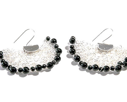 Two Tone Statement Fan Earrings