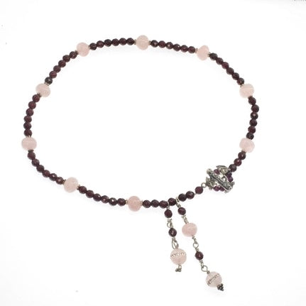 Garnet and Rose Quartz Necklace