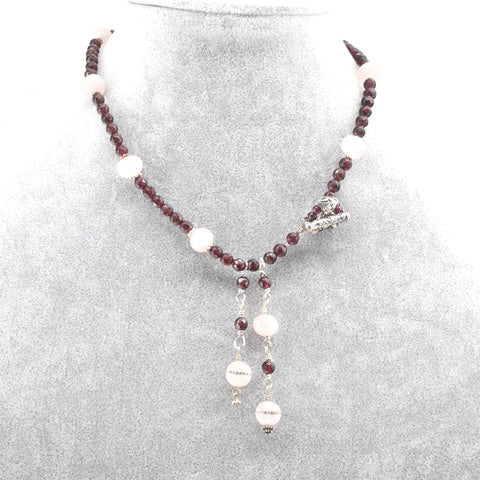 Garnet and Rose Quartz Necklace