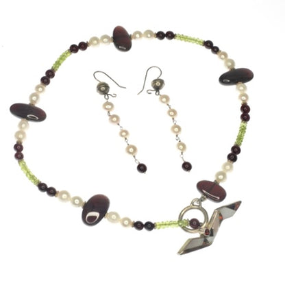 Garnet and Peridot Necklace