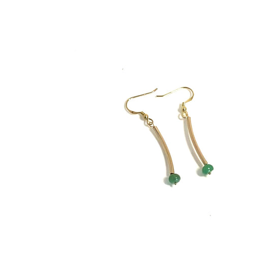 Green and Gold Drop Earrings