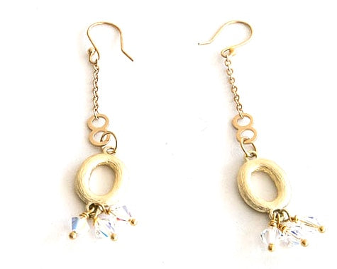 Gold and Swarovski Crystal Earrings