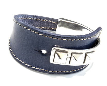 Wide Leather Bangle Bracelet