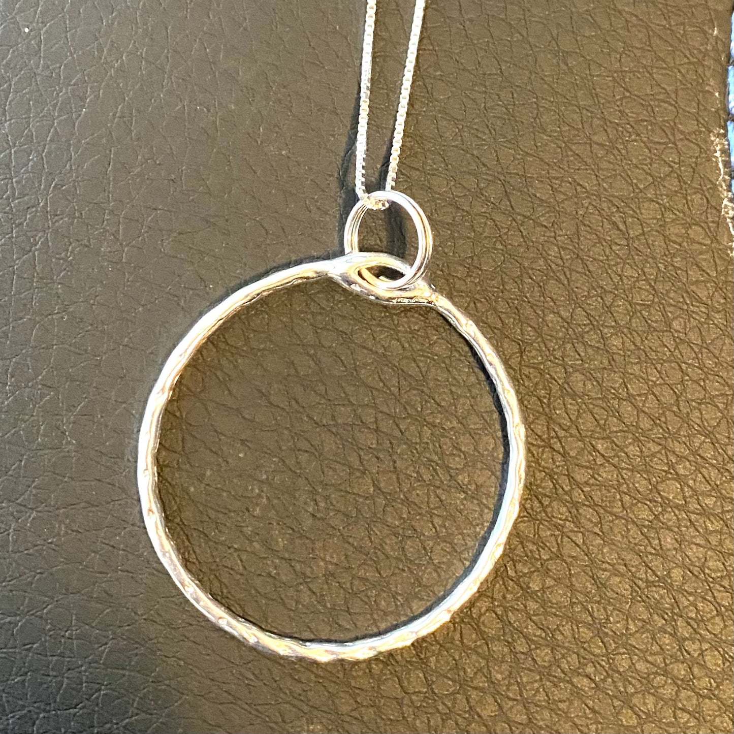 Hammered Sterling Silver Circle Pendant
