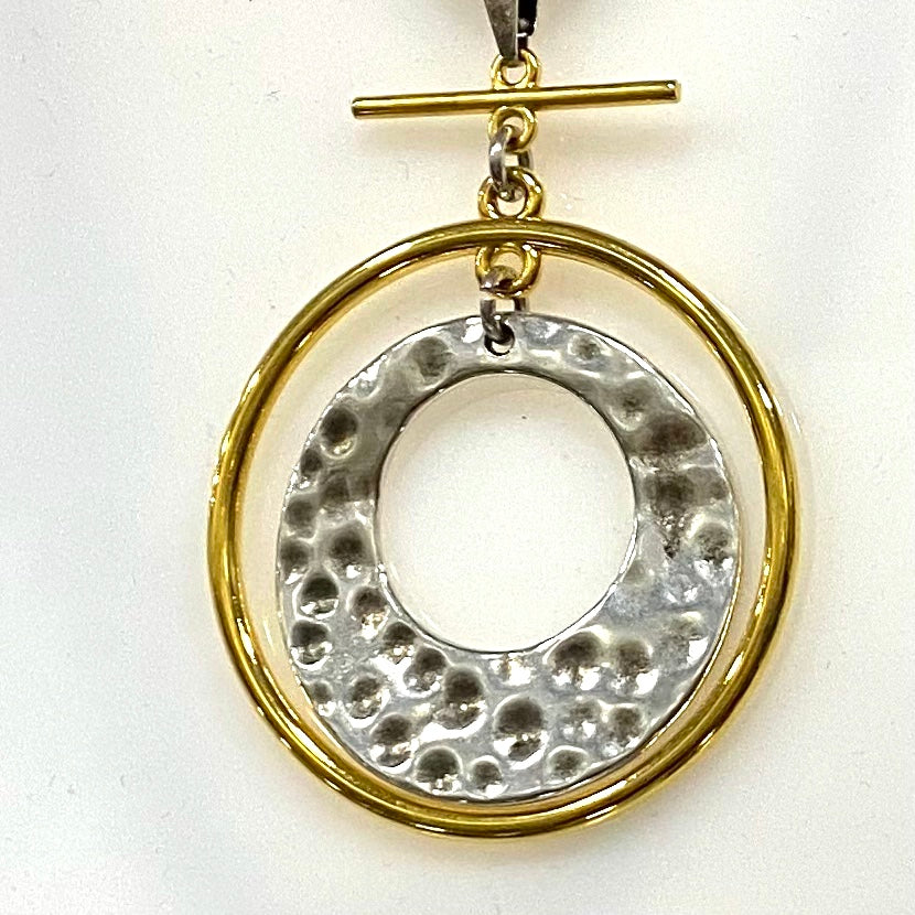 Mixed Metal Hammered Pendant