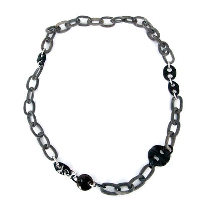 Natural Grey, Topaz and Onyx Necklace