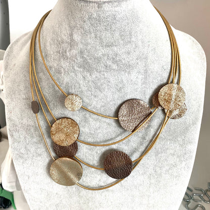 Statement Leather Dot Necklace