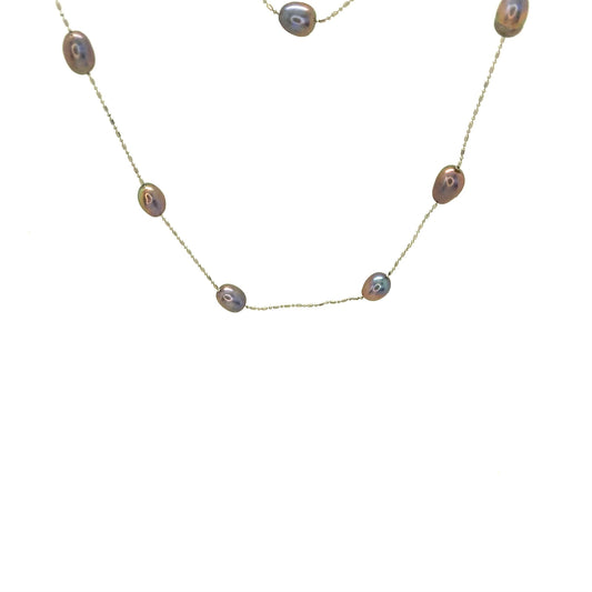 Long Light Freshwater Pearl Necklace