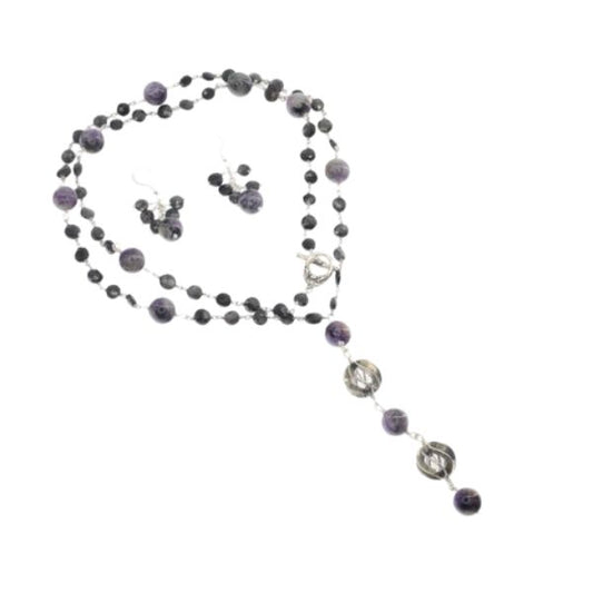 Onyx and Charoite Necklace