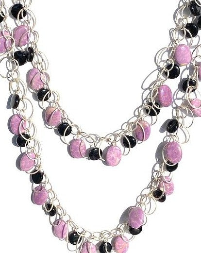 New Neutral: Black and Purple Necklace