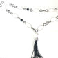 Onyx and Sterling. Silver Tassel Necklace