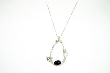 Freshwater Pearl and Onyx Pendant