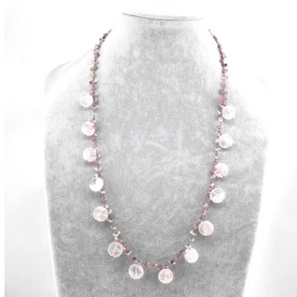 Rose Quartz and Ruby Necklace